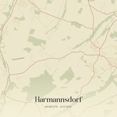 Vintage map of Harmannsdorf, Austria.