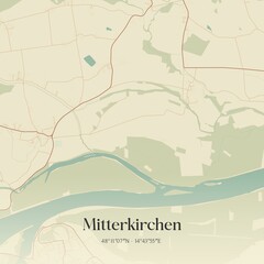 Vintage map of Mitterkirchen, Austria.