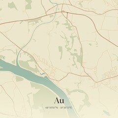Fototapeta premium Vintage map of Au, Austria.