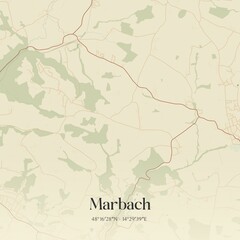 Vintage map of Marbach, Austria.