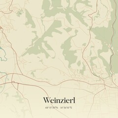 Vintage map of Weinzierl, Austria.