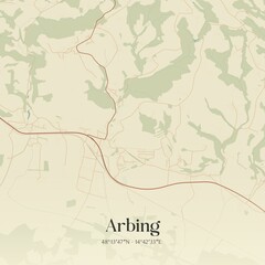 Vintage map of Arbing, Austria.