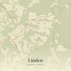 Fototapeta premium Vintage map of Linden, Austria.
