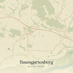 Vintage map of Baumgartenberg, Austria.