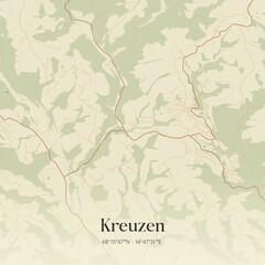 Vintage map of Kreuzen, Austria.