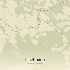 Vintage map of Fischbach, Austria.