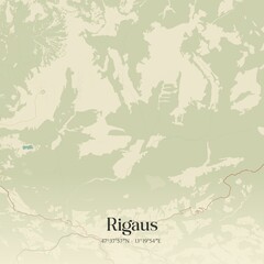 Vintage map of Rigaus, Austria.