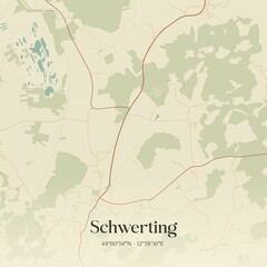 Vintage map of Schwerting, Austria.