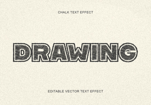 Black And White Chalk Font Scratched Rough Text Effect