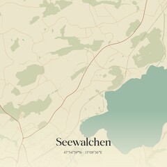 Obraz premium Vintage map of Seewalchen, Austria.