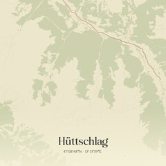 Vintage map of Hüttschlag, Austria.