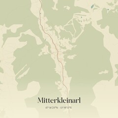 Obraz premium Vintage map of Mitterkleinarl, Austria.