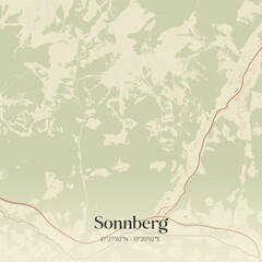 Vintage map of Sonnberg, Austria.