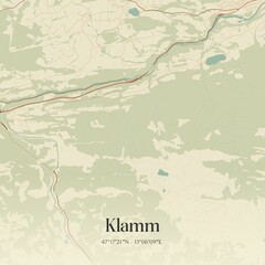 Vintage map of Klamm, Austria.