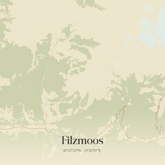Vintage map of Filzmoos, Austria.
