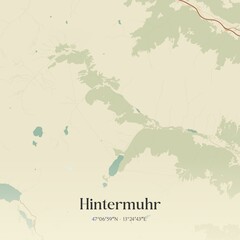 Vintage map of Hintermuhr, Austria.