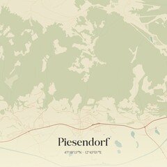 Vintage map of Piesendorf, Austria.