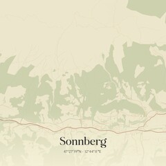 Vintage map of Sonnberg, Austria.