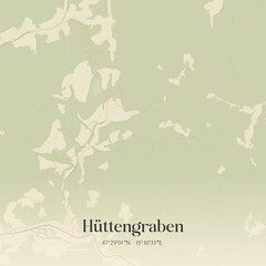 Vintage map of Hüttengraben, Austria.