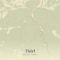 Vintage map of Thörl, Austria.