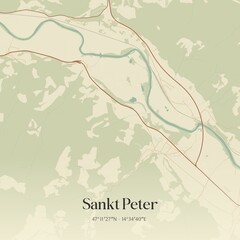 Vintage map of Sankt Peter, Austria.