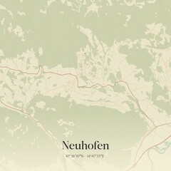 Vintage map of Neuhofen, Austria.