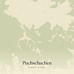 Vintage map of Puchschachen, Austria.