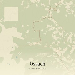 Vintage map of Ossach, Austria.