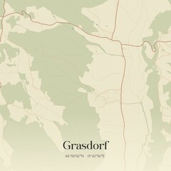Vintage map of Grasdorf, Austria.
