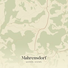 Vintage map of Mahrensdorf, Austria.