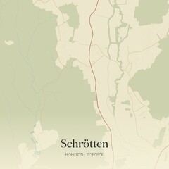 Vintage map of Schrötten, Austria.