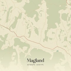 Vintage map of Magland, Austria.