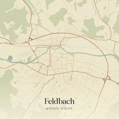 Obraz premium Vintage map of Feldbach, Austria.