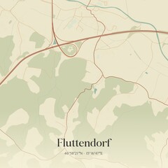 Obraz premium Vintage map of Fluttendorf, Austria.