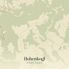 Vintage map of Hohenkogl, Austria.