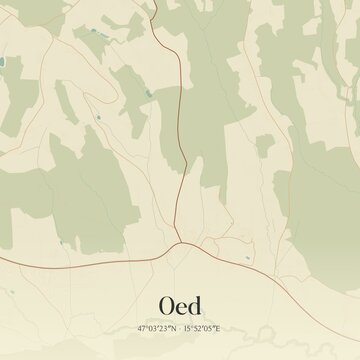 Vintage map of Oed, Austria.
