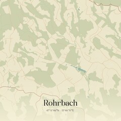 Vintage map of Rohrbach, Austria.