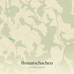 Vintage map of Romatschachen, Austria.