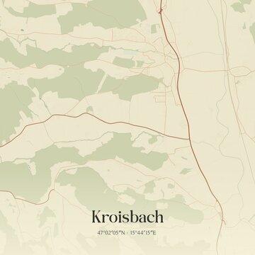 Vintage map of Kroisbach, Austria.
