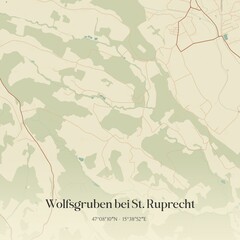 Vintage map of Wolfsgruben bei St. Ruprecht, Austria.