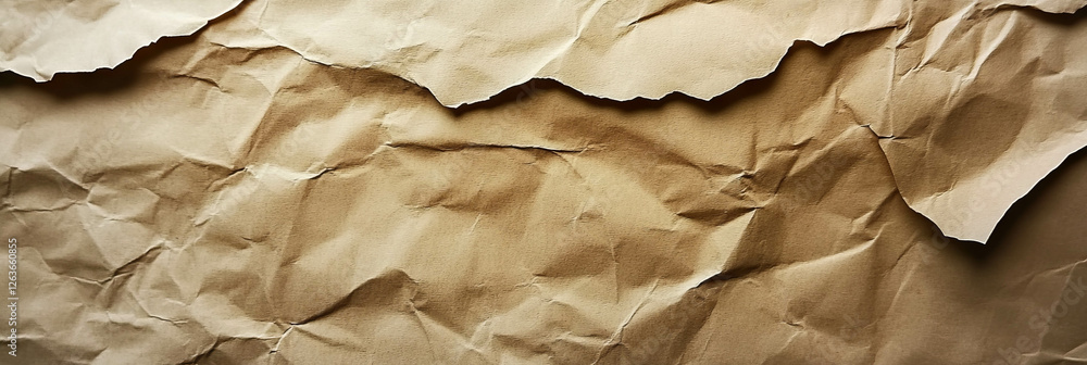 Poster texture of light brown paper with vertical fibers and creased surface showing natural patterns