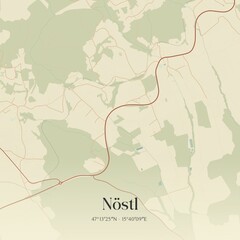 Vintage map of Nöstl, Austria.