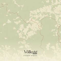 Obraz premium Vintage map of Völlegg, Austria.