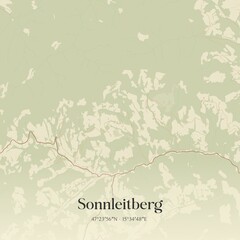 Fototapeta premium Vintage map of Sonnleitberg, Austria.