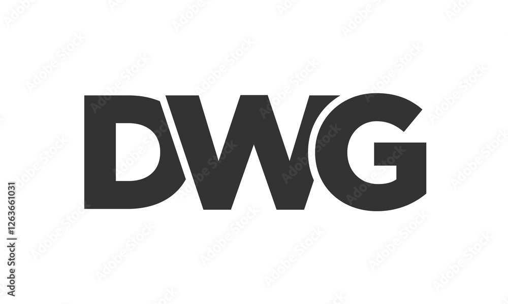 Fototapete dwg logo design template with strong and modern bold text. initial based vector logotype featuring s