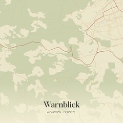 Vintage map of Warnblick, Austria.