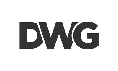 DWG logo design template with strong and modern bold text. Initial based vector logotype featuring simple and minimal typography. Trendy company identity.