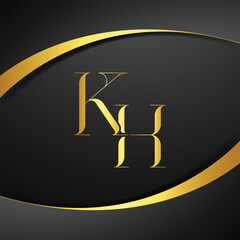 KH luxury letter logo. Initial Letter Design Vector Luxury Colors