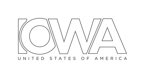 Iowa, USA typography slogan design. America logo with graphic city lettering for print and web.