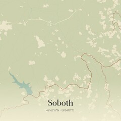 Fototapeta premium Vintage map of Soboth, Austria.